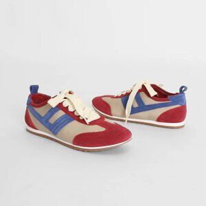 NEW FREE PEOPLE Suede Aces slim Tennis Shoes for women 1025 3m7